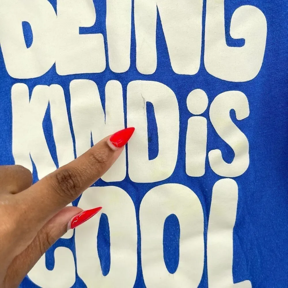 Kindness Shirt Kids Old Navy Blue “Being Kind Is Cool” Graphic Tee Size S 6-7